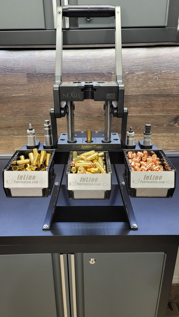 Triple bin sidebin for SAC Nexus press w/ (3) black bins & (3) bin barriers