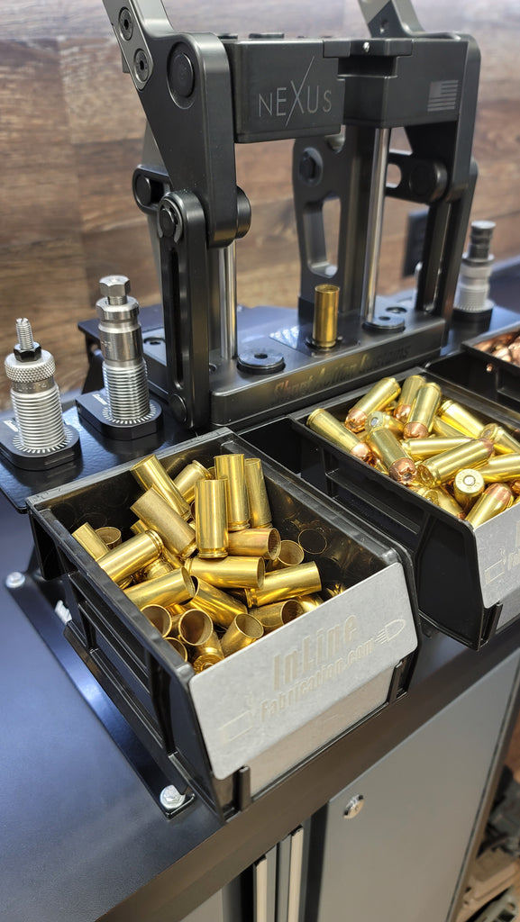 Triple bin sidebin for SAC Nexus press w/ (3) black bins & (3) bin barriers