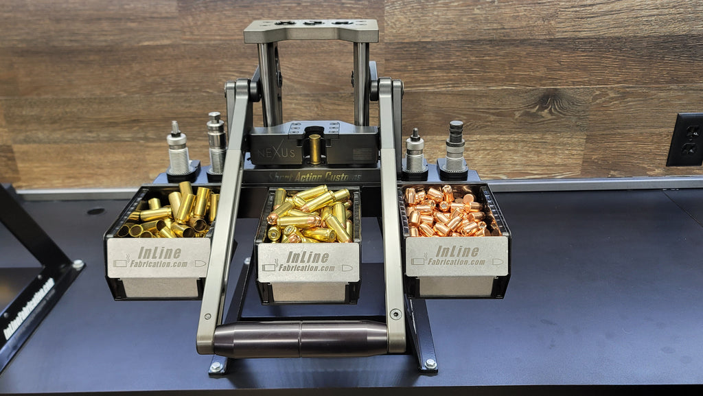 Triple bin sidebin for SAC Nexus press w/ (3) black bins & (3) bin barriers