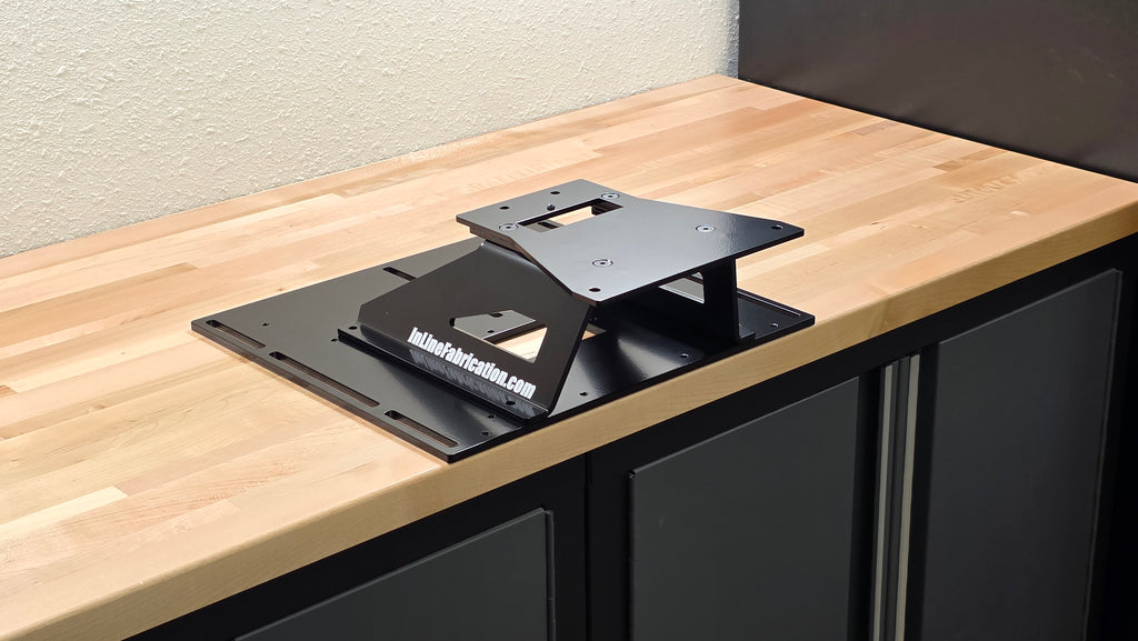 "Railplate" mounting solution for benches with embedded Rails / T tracks