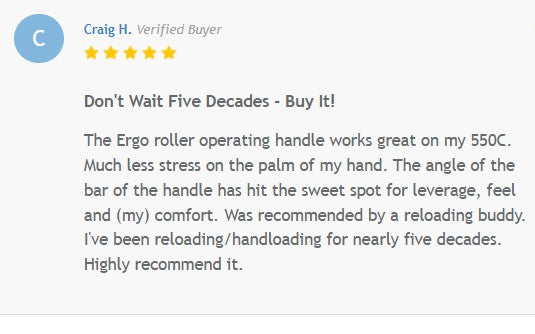 Ergonomic Roller Lever for Dillon RL 550 B & C presses and Dillon RL 450 press