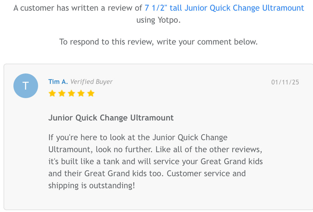 9 3/4" tall Quick Change Ultramount