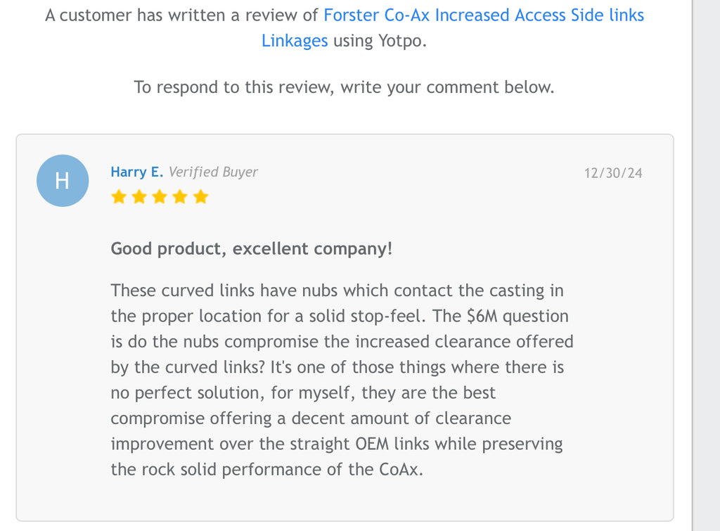 Forster Co-Ax Increased Access Side links Linkages CoAx