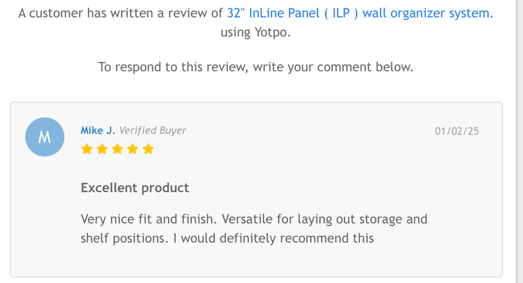 32" InLine Panel ( ILP ) Wall Organizer System