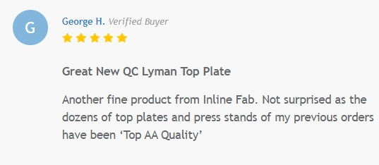 LYMAN universal press stand to InLine Fab Quick change conversion base plate (Only used to convert your factory Lyman universal press stand to accept InLine Fab quick change top plates)