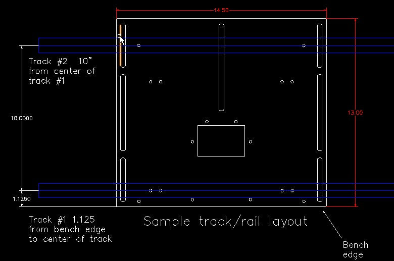 "Railplate" mounting solution for benches with embedded Rails / T tracks