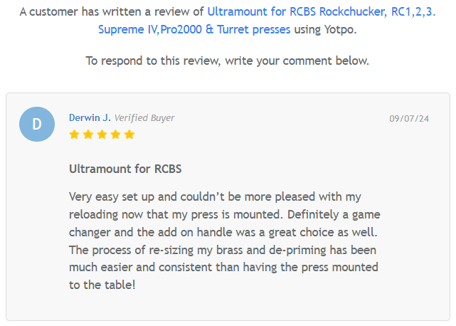 Ultramount™ Press Riser for RCBS Rockchucker RC, RCII & RCIV Supreme presses, RCBS Pro2000 press and RCBS Turret press