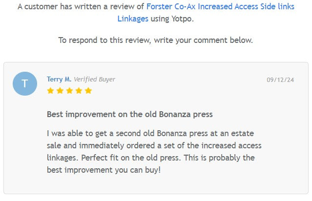 Forster Co-Ax Increased Access Side links Linkages CoAx