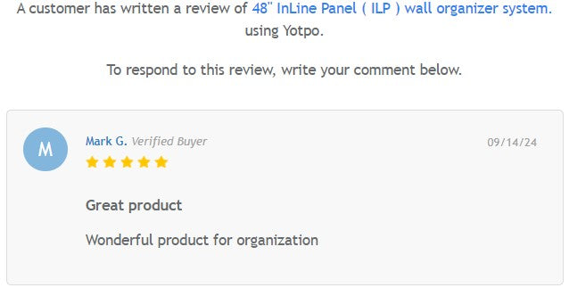 48" InLine Panel ( ILP ) Wall Organizer System