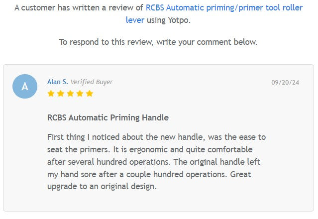 RCBS Automatic priming/primer tool roller lever