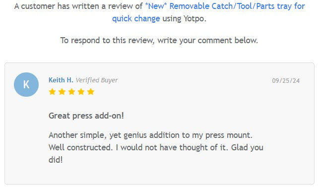 Removable Catch/Tool/Parts tray for quick change