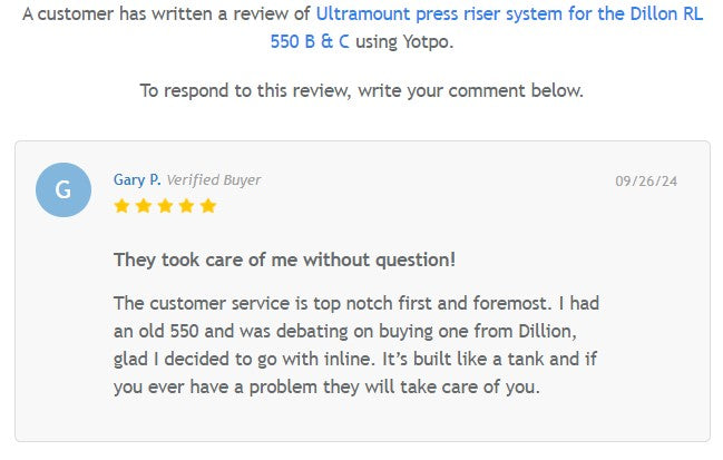 Ultramount™ Press Riser for Dillon RL 550 B & C presses and Dillon RL 450 press