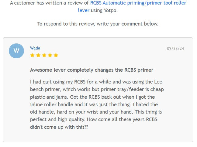 RCBS Automatic priming/primer tool roller lever