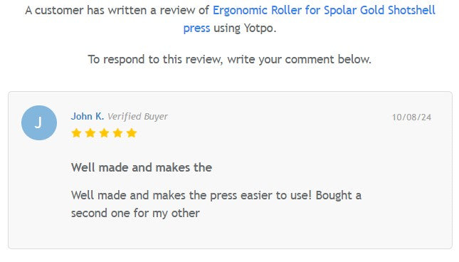 Ergonomic Roller for Spolar Gold Shotshell press