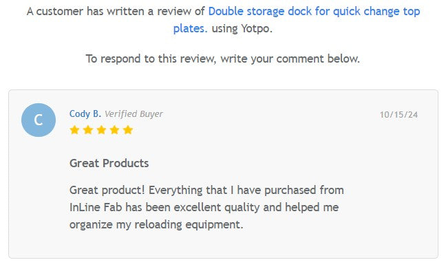 Double Storage Dock for Quick Change Top Plates