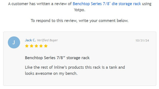 Benchtop Series 7/8" Die Storage Rack