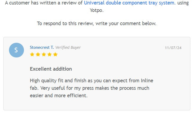 Universal double component tray system.