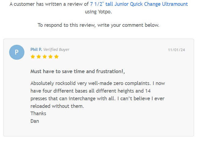 7 1/2" tall Junior Quick Change Ultramount