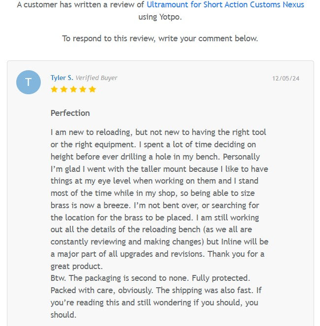 Ultramount™ Press Riser for Short Action Customs Nexus press