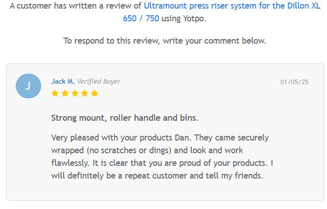 Ultramount™ Press Riser for Dillon XL 650 and XL 750 presses