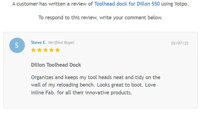 Toolhead Dock for Dillon RL 550 B & C presses (RL550)