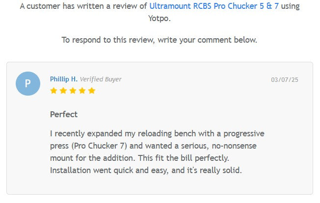 Ultramount™ Press Riser for RCBS Pro Chucker 5 press and RCBS Pro Chucker 7 press