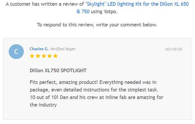 Skylight™ LED Lighting Kit for the Dillon XL 650 & 750