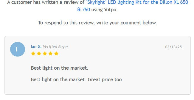 Skylight™ LED Lighting Kit for the Dillon XL 650 & 750