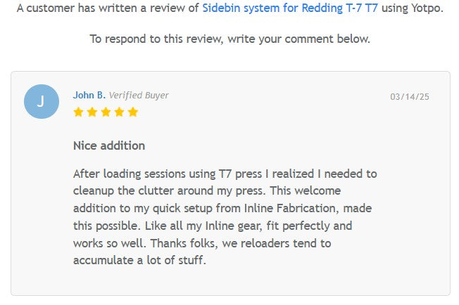 Sidebin system for Redding T-7 T7