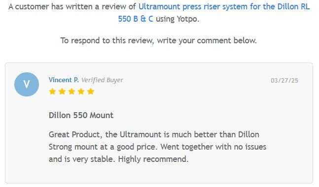 Ultramount™ Press Riser for Dillon RL 550 B & C presses and Dillon RL 450 press