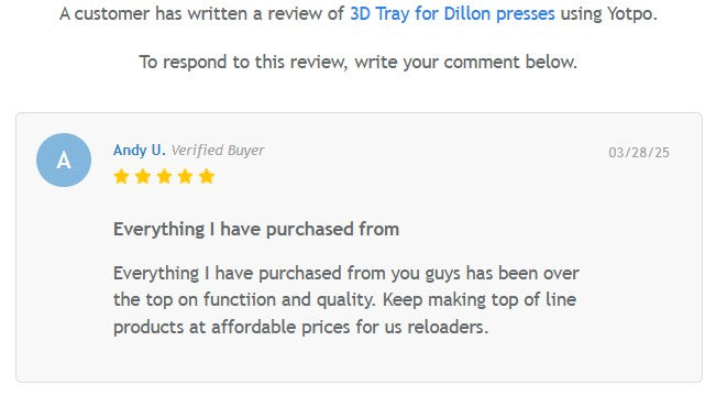 3D Tray & Bracket Set for Dillon RL & Super 1050, RL 1100 and CP 2000 presses (RL1050, Super1050, RL1100, CP2000)