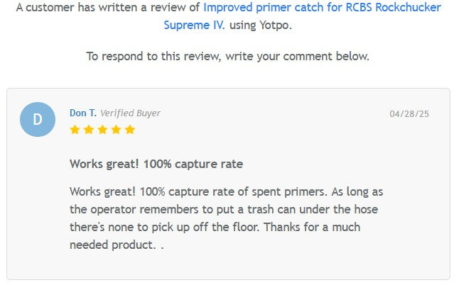 Improved primer catch for RCBS Rockchucker Supreme IV.