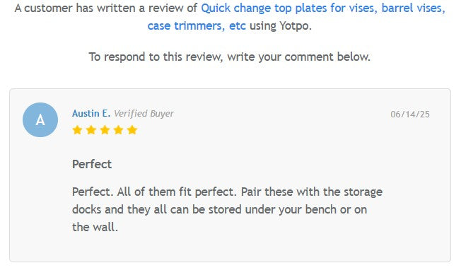 Quick change top plates for vises, barrel vises, case trimmers, etc