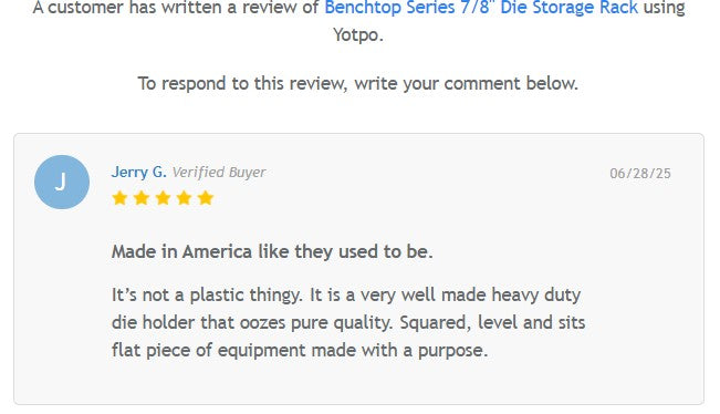 Benchtop Series 7/8" Die Storage Rack