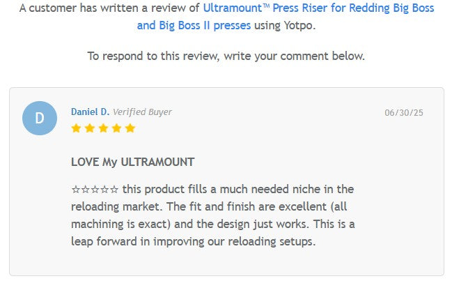 Ultramount™ Press Riser for Redding Big Boss and Big Boss II presses