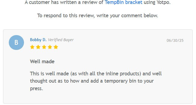 TempBin bracket