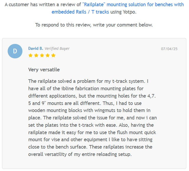 "Railplate" mounting solution for benches with embedded Rails / T tracks