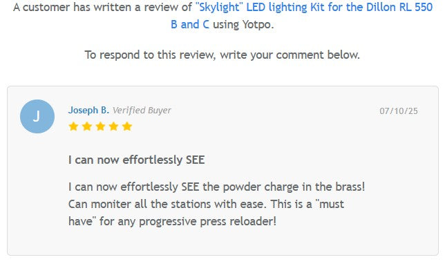 Skylight™ LED lighting Kit for the Dillon RL 550 B and C