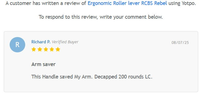 Ergonomic Roller lever RCBS Rebel