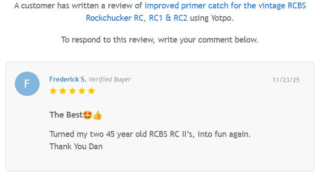 Improved primer catch for the vintage RCBS Rockchucker RC, RC1 & RC2
