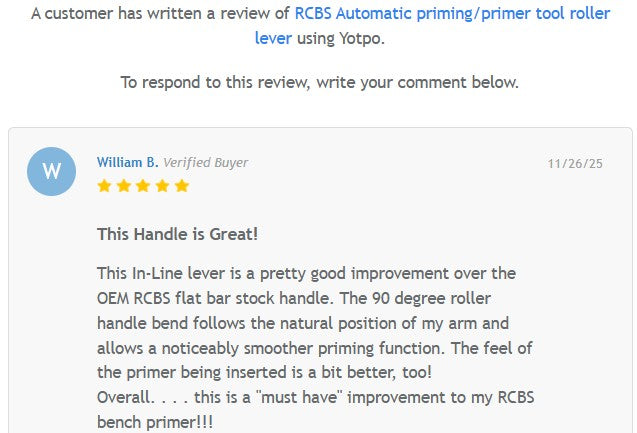 RCBS Automatic priming/primer tool roller lever