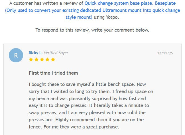 Quick change system base plate. Baseplate (Only used to convert your existing dedicated Ultramount mount into quick change style mount)