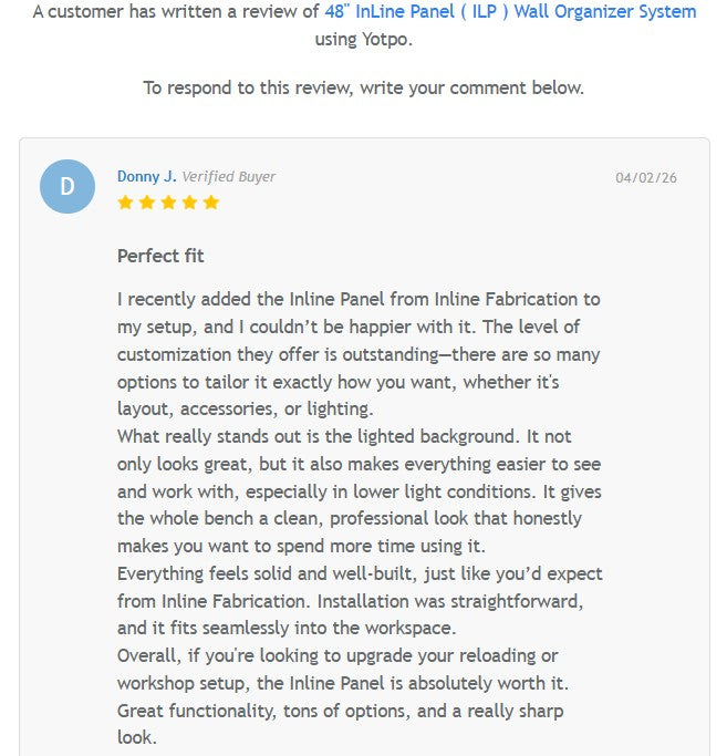 48" InLine Panel ( ILP ) Wall Organizer System