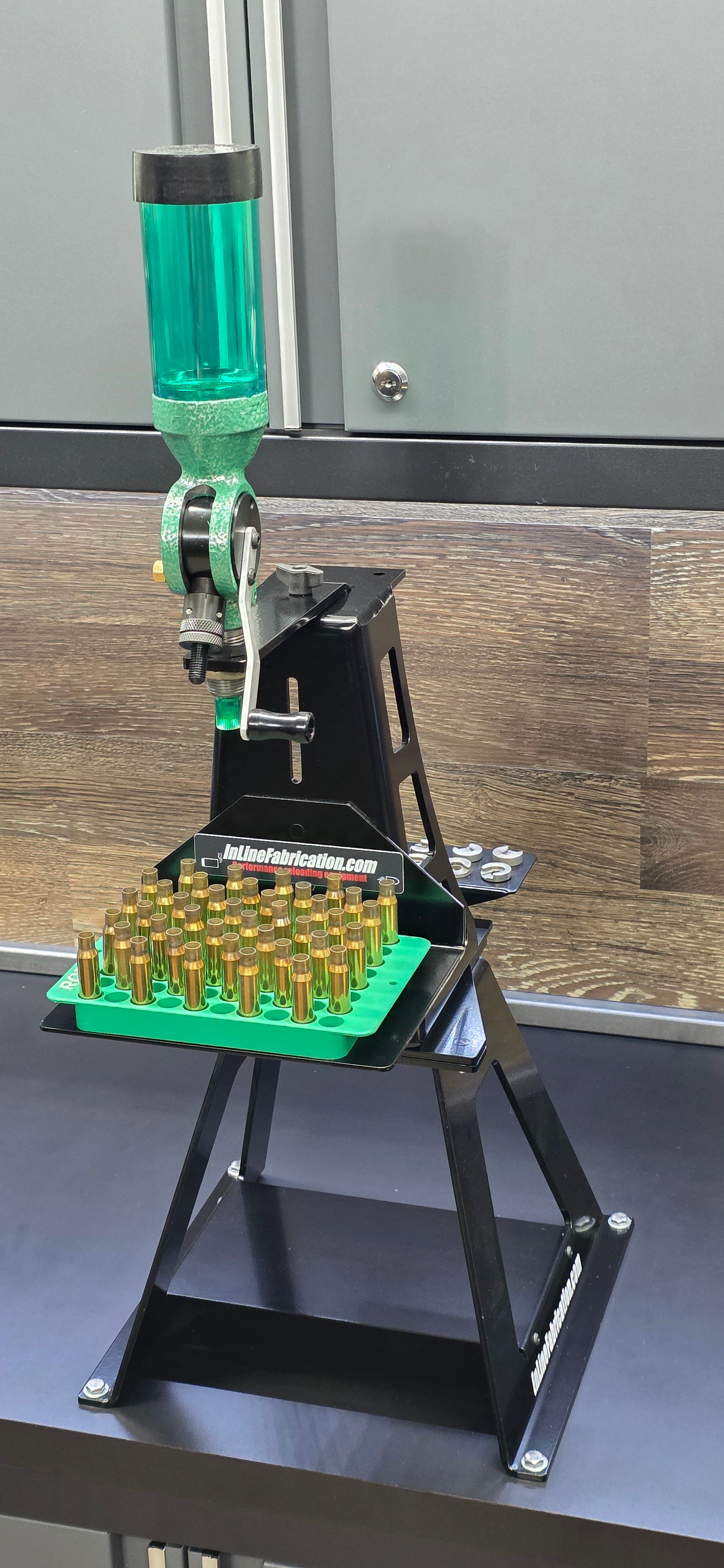 Powder measure stand – Inline Fabrication