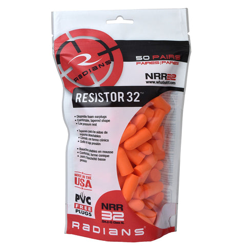 Resistor 32 Disposable Foam Earplugs 50 Pack