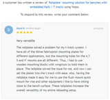 "Railplate" mounting solution for benches with embedded Rails / T tracks