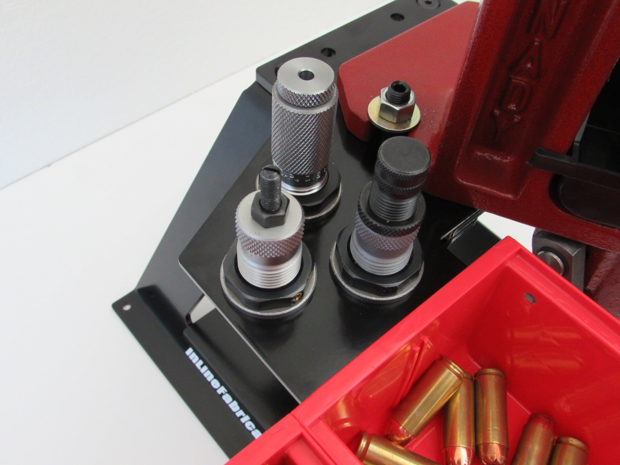 Sidebin system for Hornady IRON Single stage press. Inline Fabrication