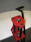 Ergonomic roller lever for the Hornady .50 BMG reloading press.